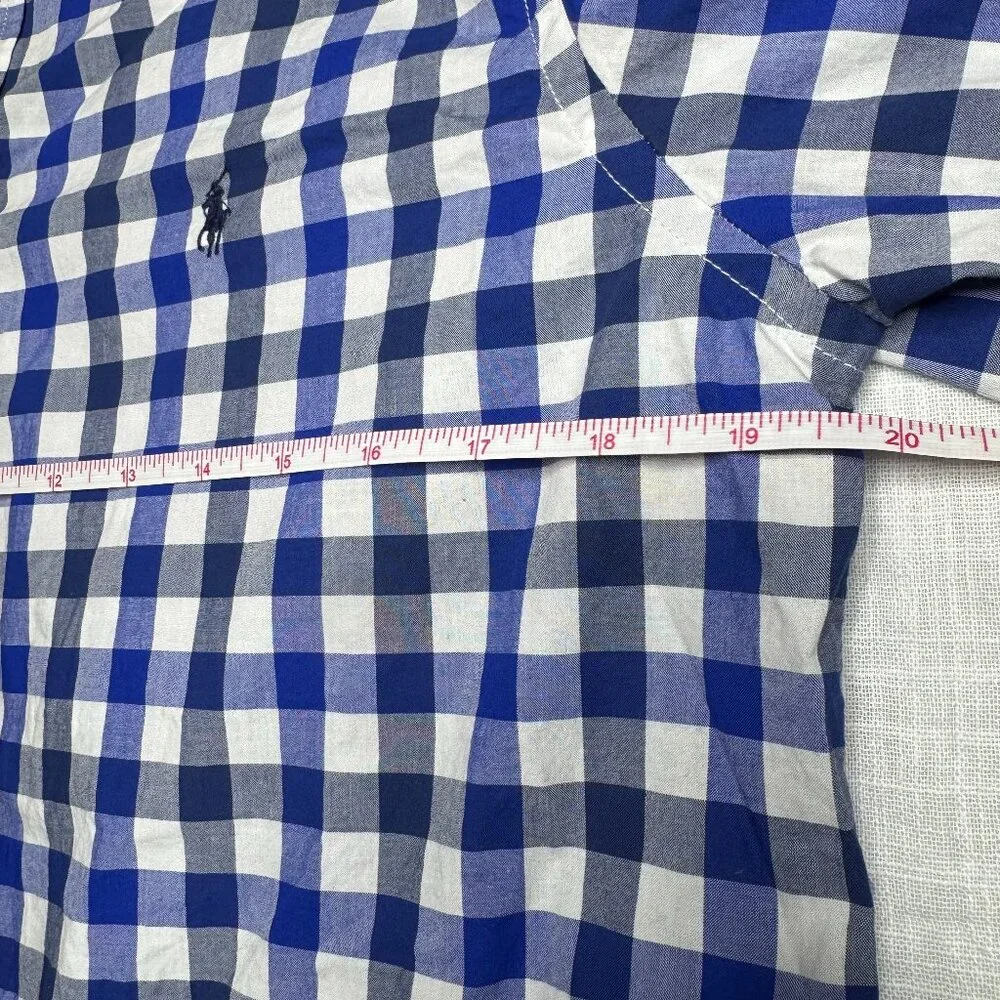 Ralph Lauren Polo Button Down Long Sleeve Blue/white  Plaid XL 18-20 Shirt